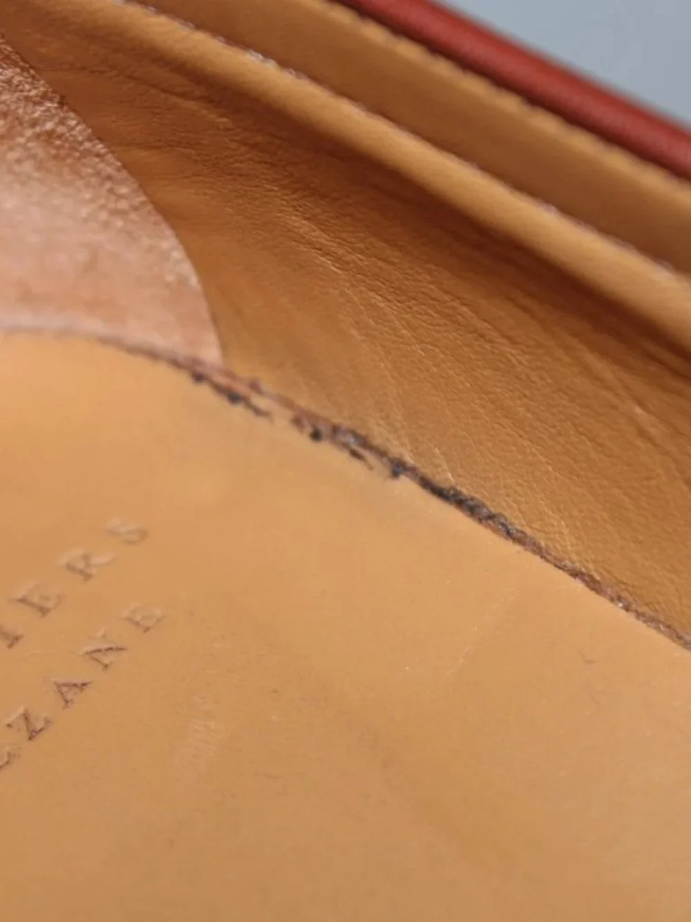 Sezane Women's Size 38/US 7 Brown Andrea Natural Heritage Leather Penny Loafers